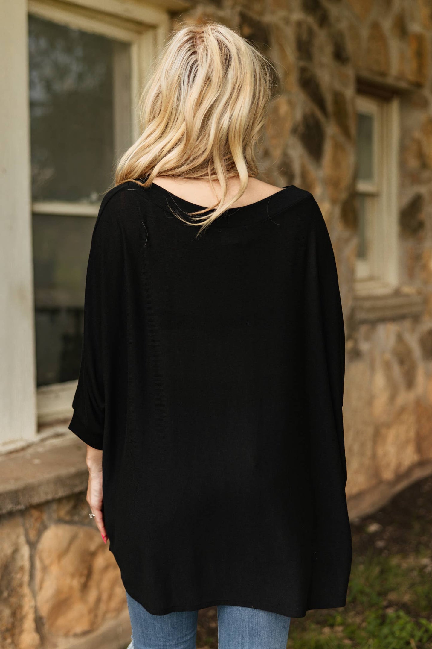 Marigold Relaxed Dolman Sleeve Hacci Top