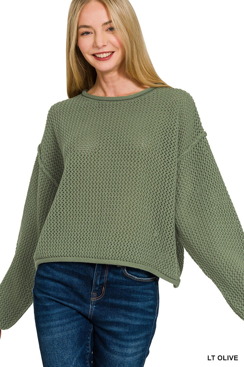Olive Textured Sweater