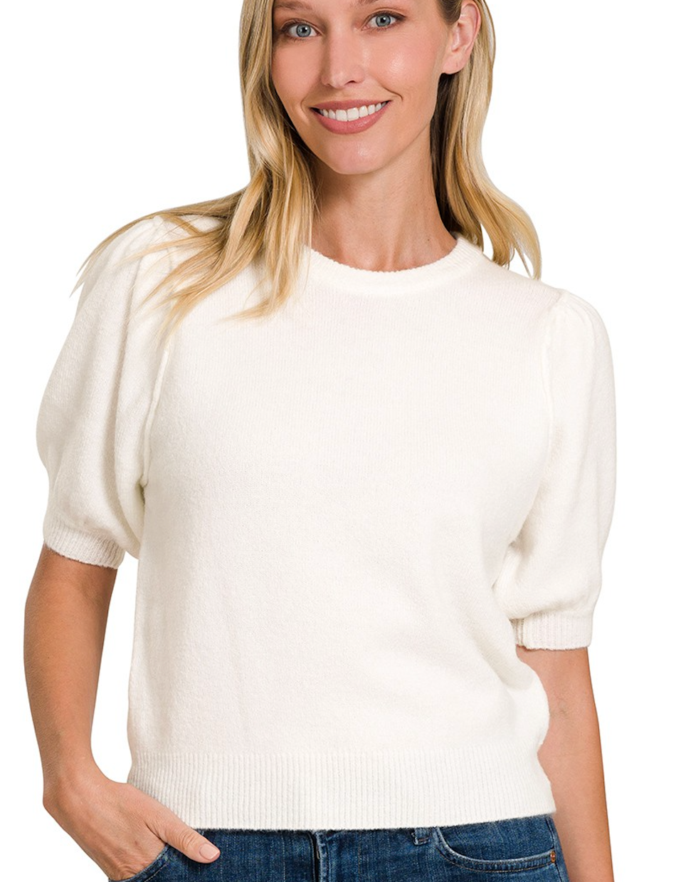 Merlange Puff Sweater