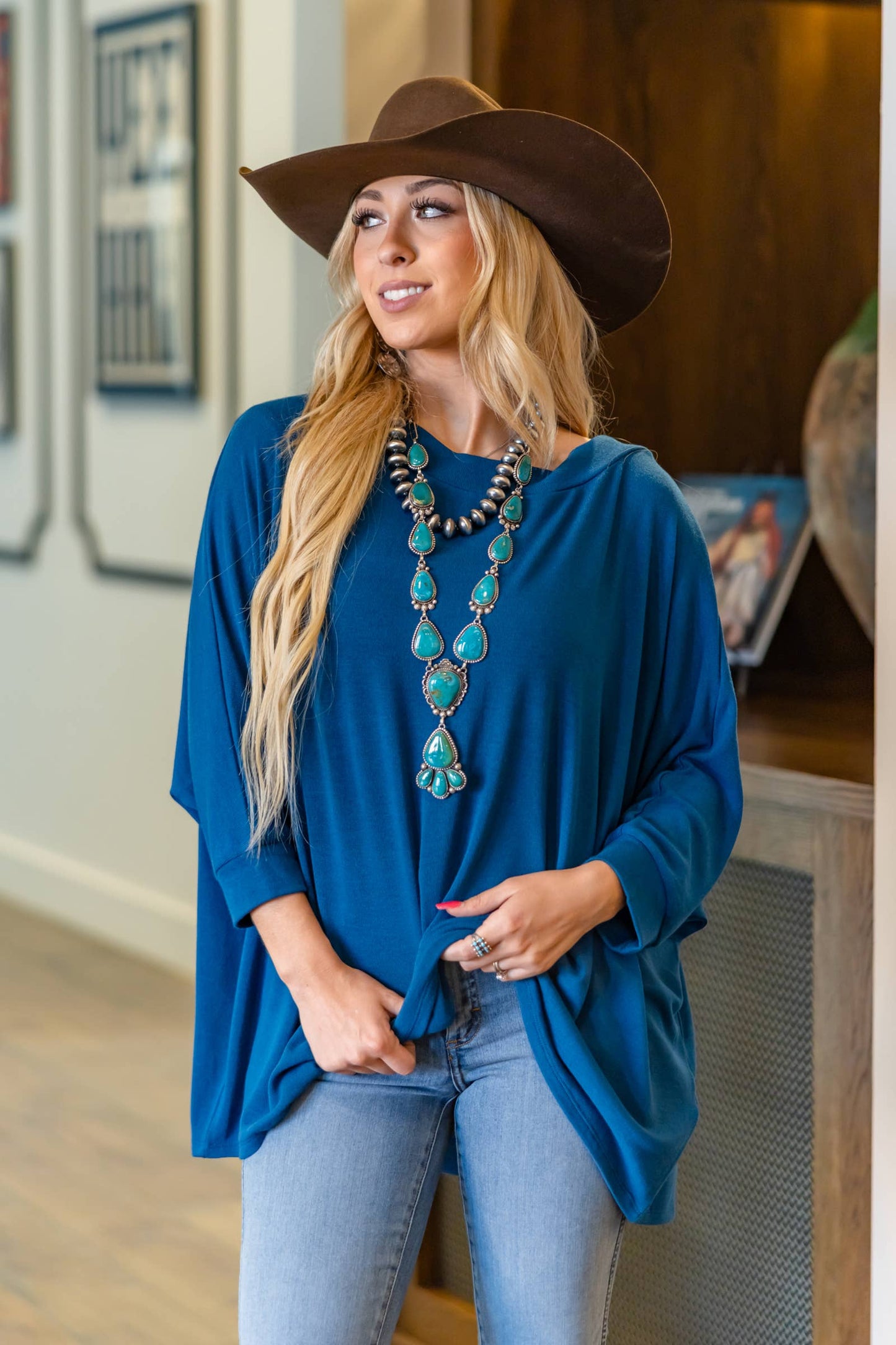 Marigold Relaxed Dolman Sleeve Hacci Top