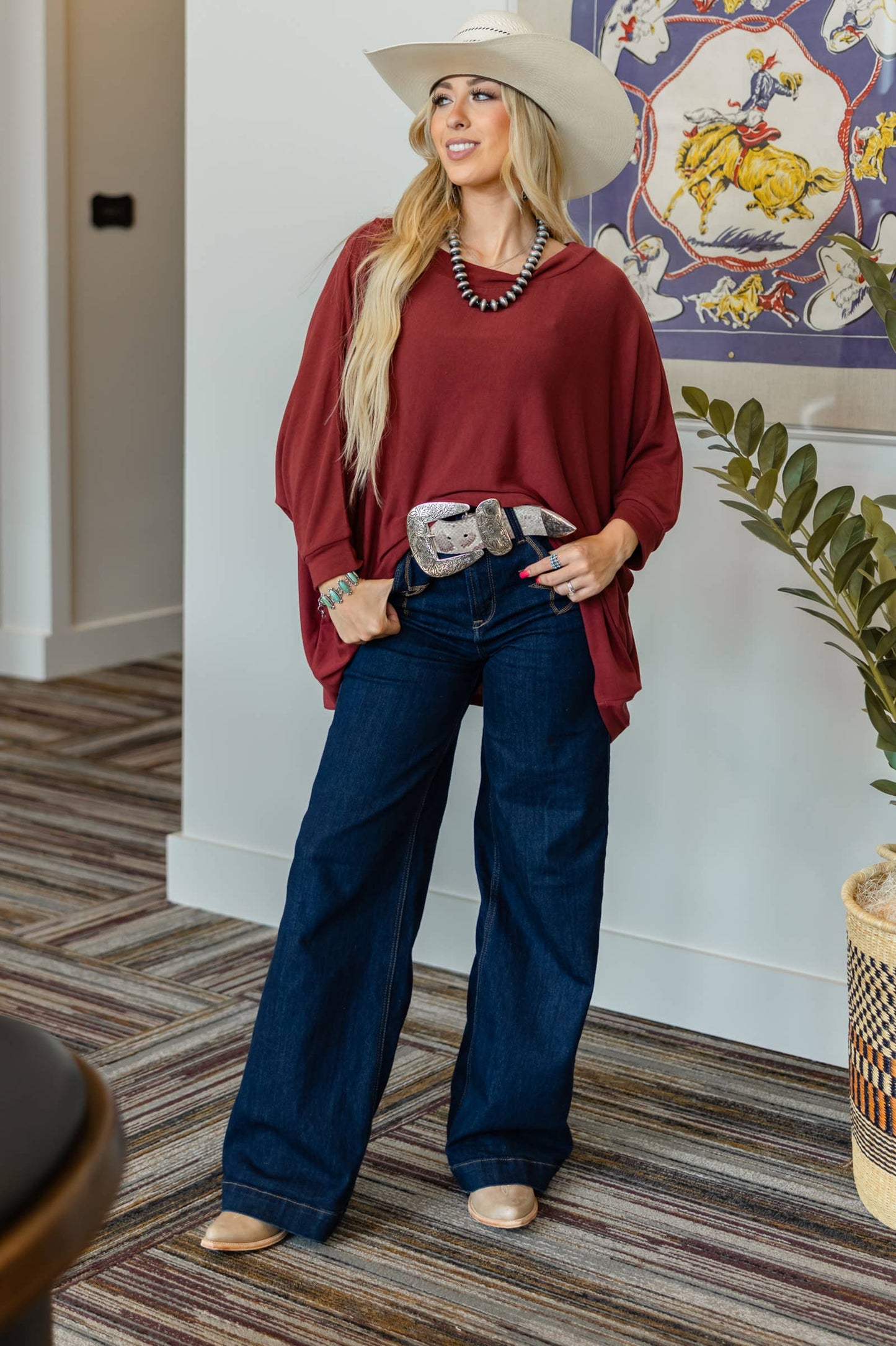 Marigold Relaxed Dolman Sleeve Hacci Top