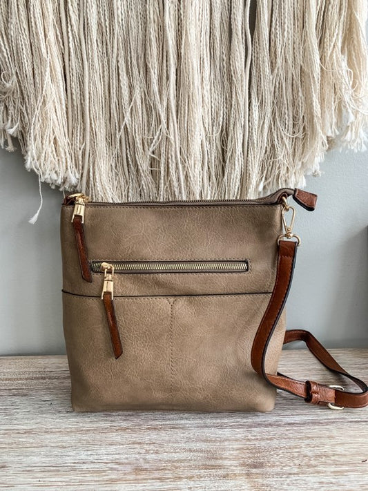 Zipper Front Crossbody Bag