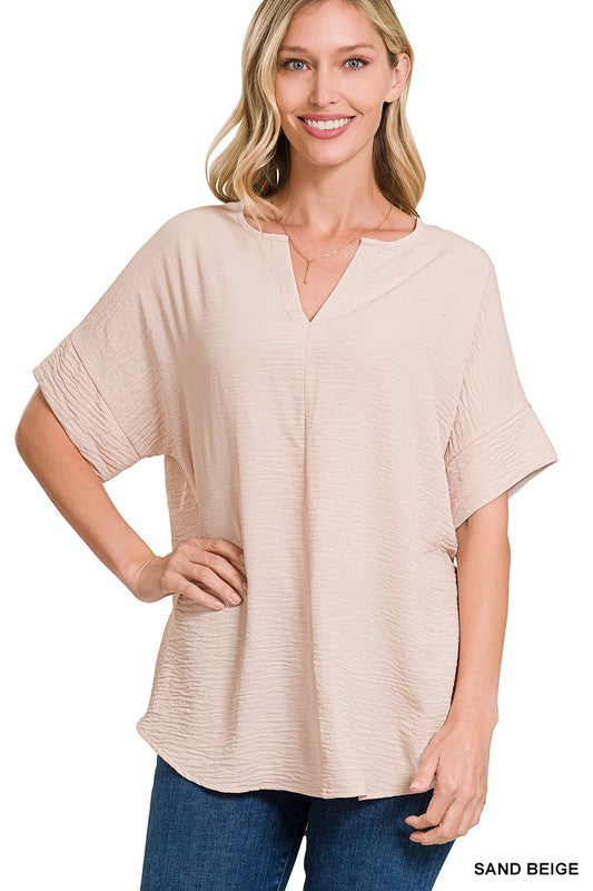 Lt Rose Airflow Woven Top