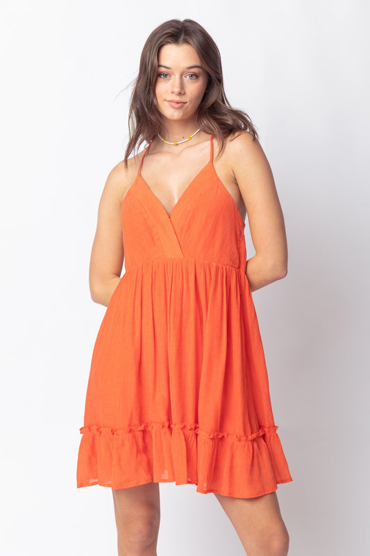 Orange Lattice Back Dress