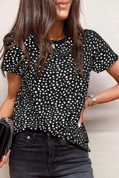 Black Cheetah Print Top