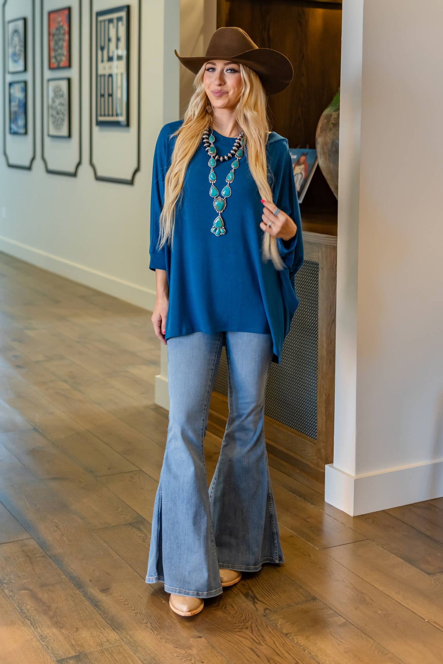 Marigold Relaxed Dolman Sleeve Hacci Top