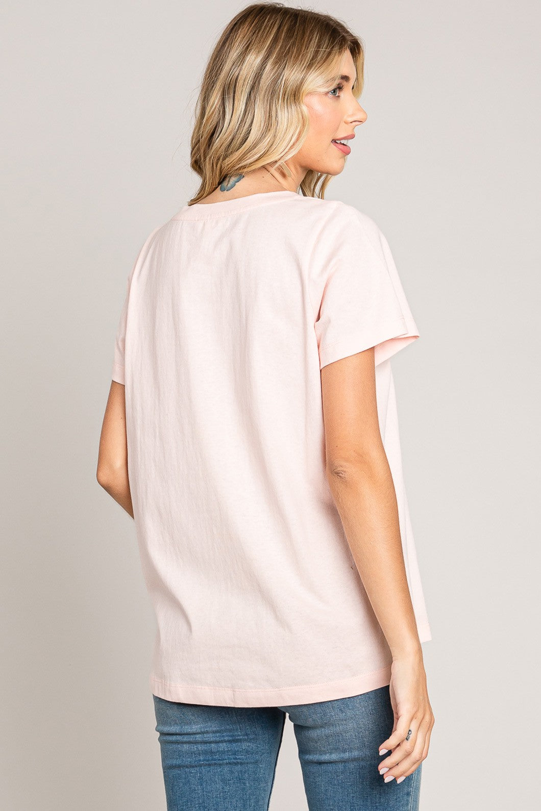 Blush Knit Top W/ Hand Sewn Bead Detail
