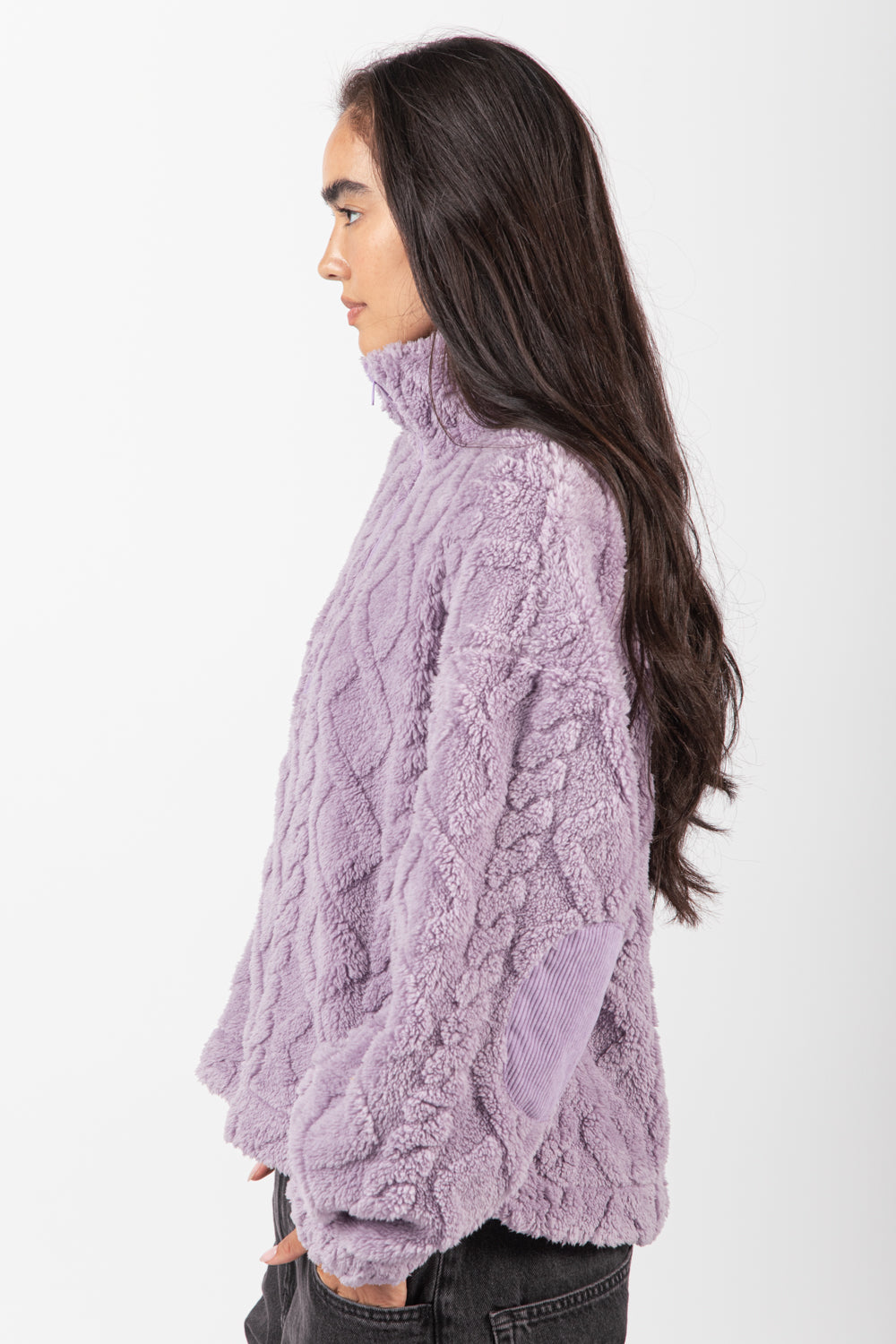 Lavender Fleece Henley Top