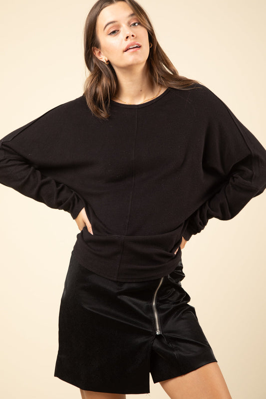 Black Dolman Sleeve Comfy Top