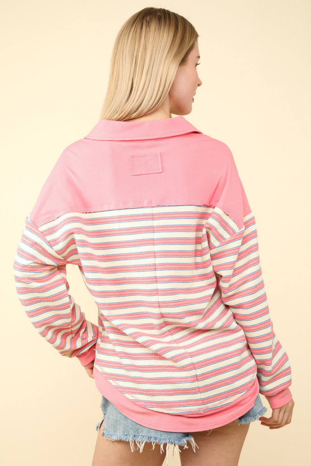 Pink Striped Knit Top