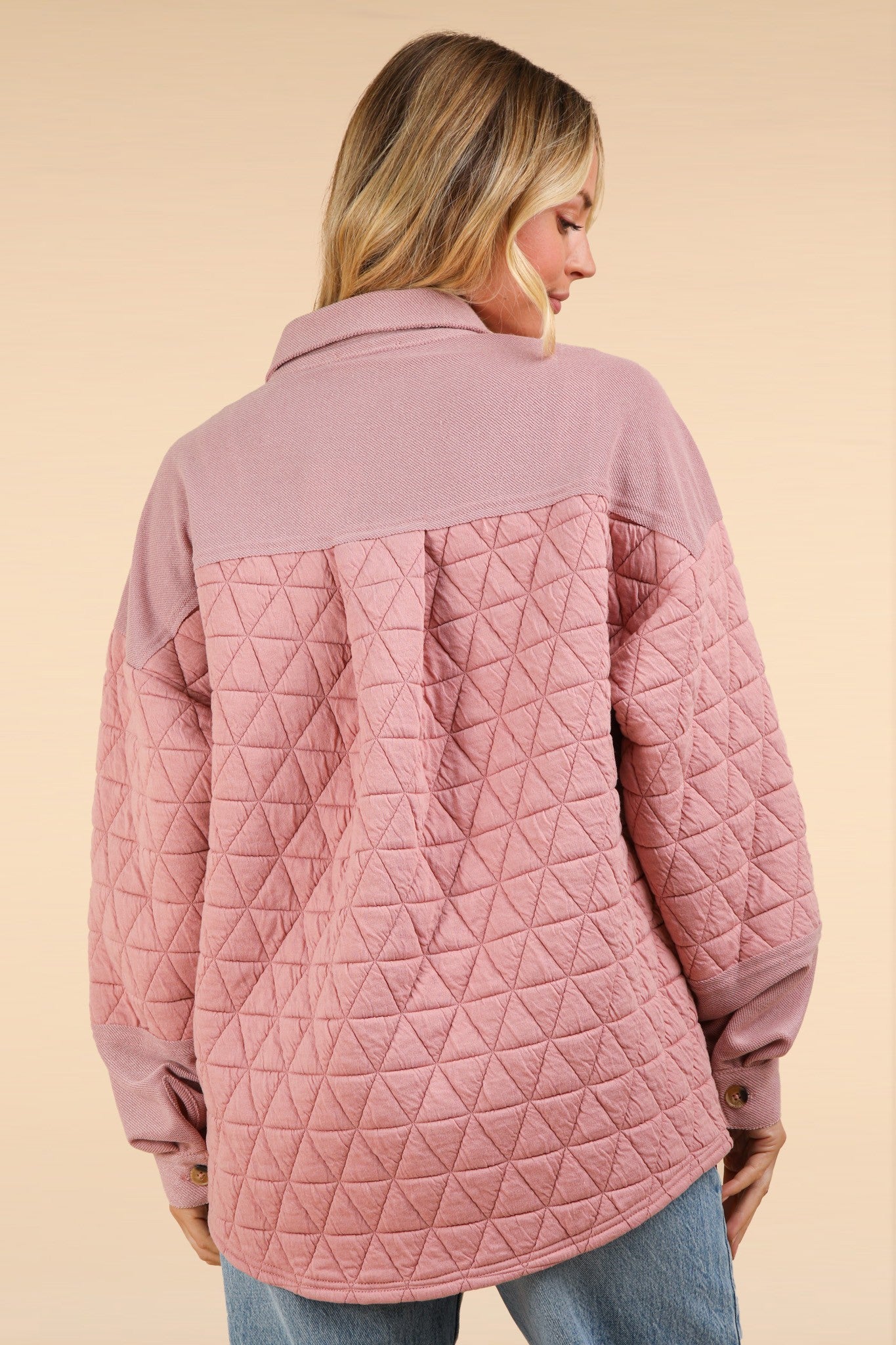 Blush Quilted Cozy Shacket