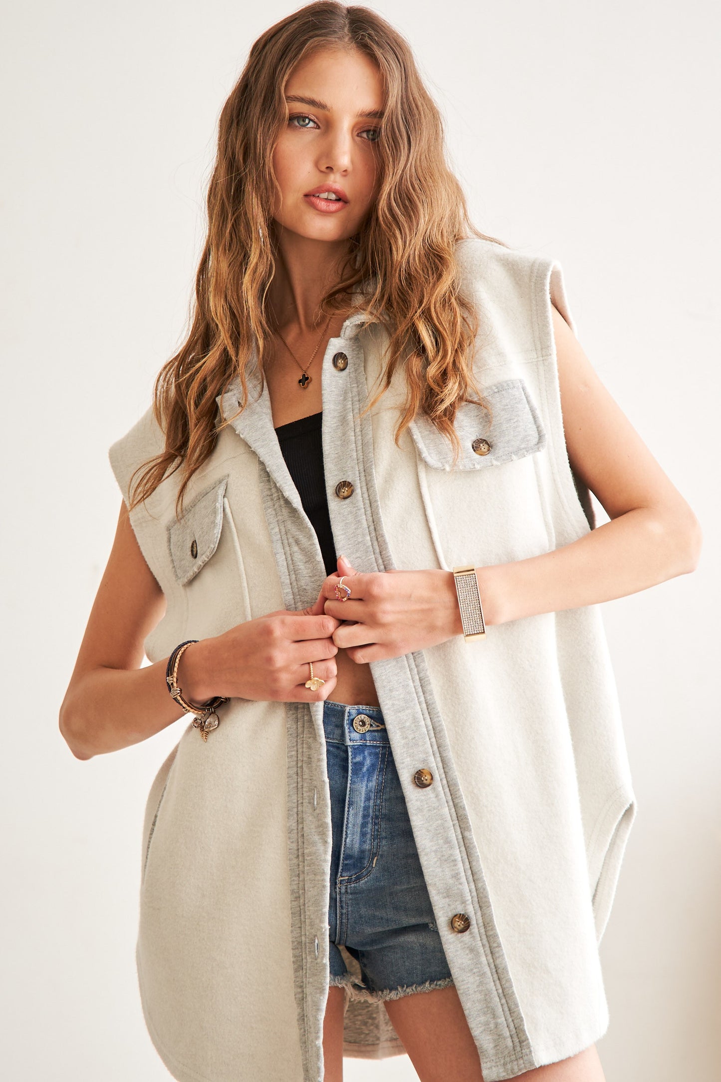 Heather Grey Vintage Edge Vest