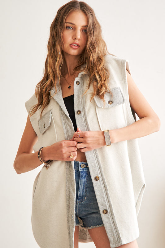 Heather Grey Vintage Edge Vest