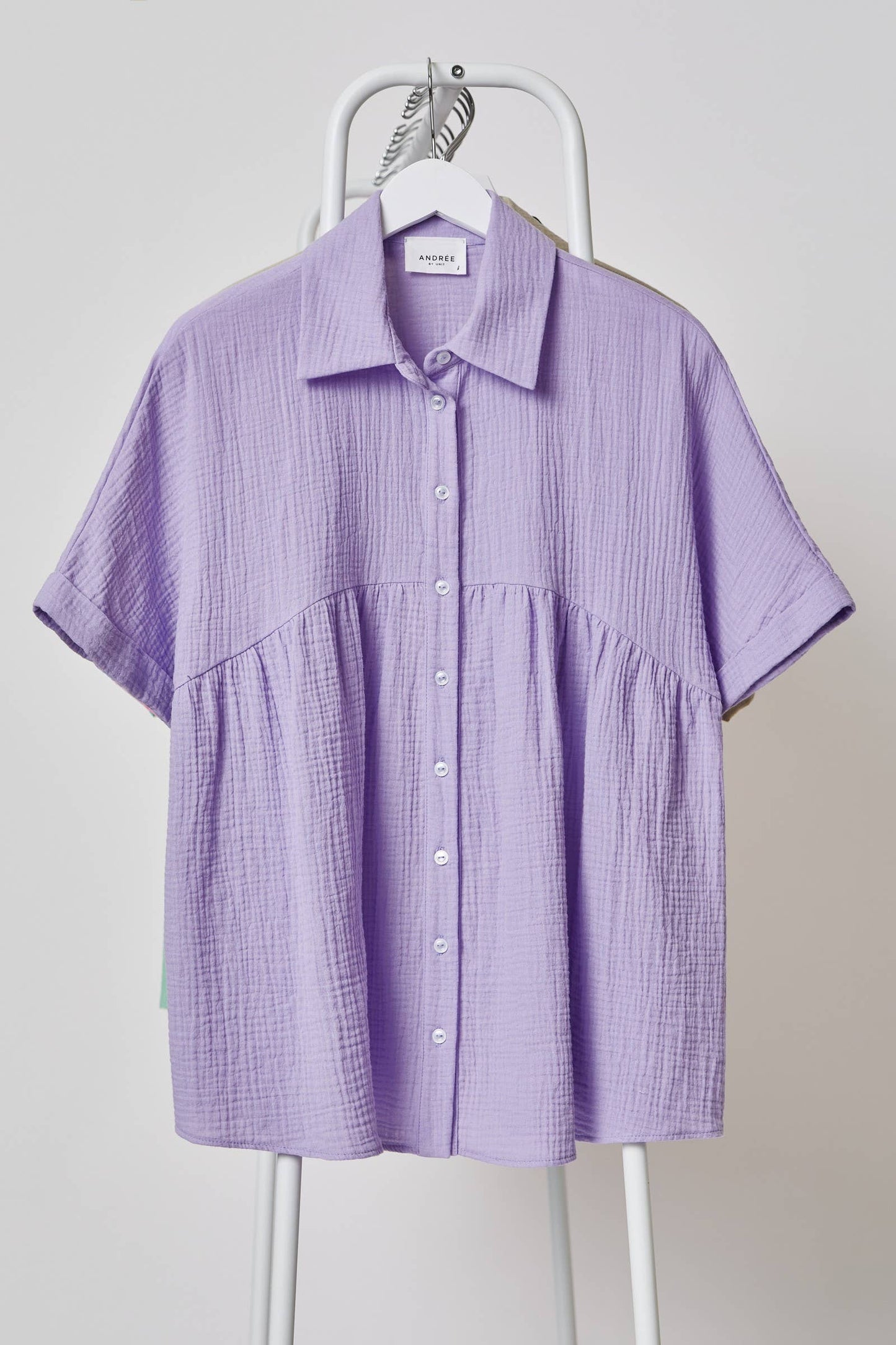 Taupe Button Down Baby Doll Top With Dolman Sleeves