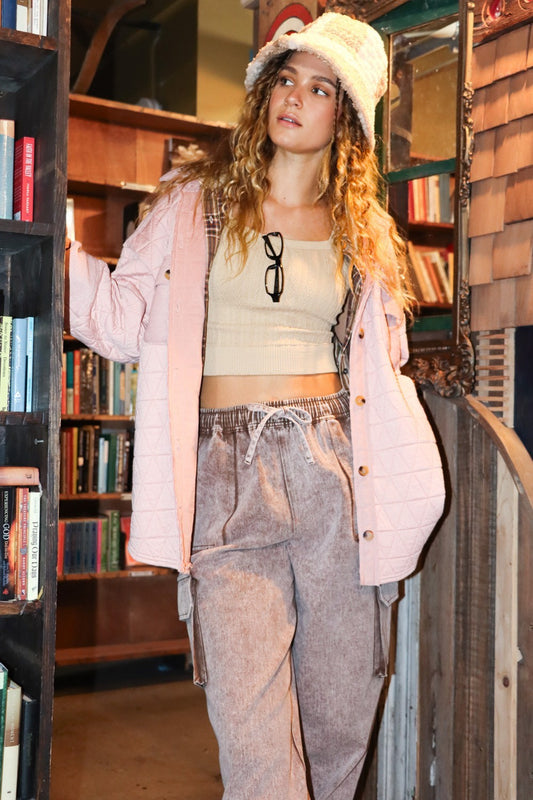 Blush Quilted Cozy Shacket