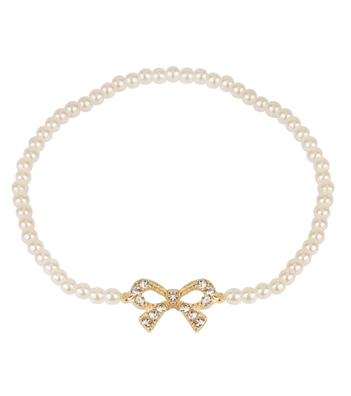 Pearl Bow Elastic Bracelet