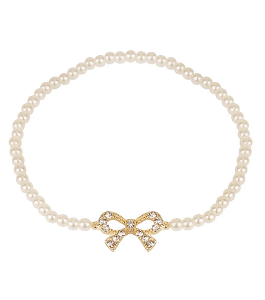 Pearl Bow Elastic Bracelet