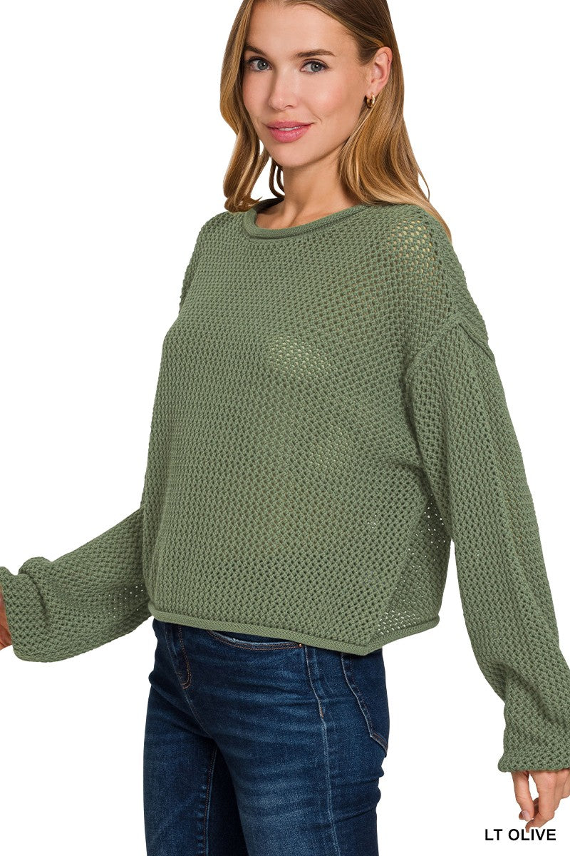 Olive Textured Sweater