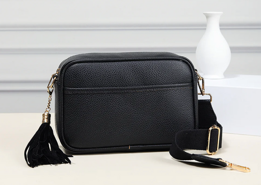 Black Tassel Camera Crossbody Bag