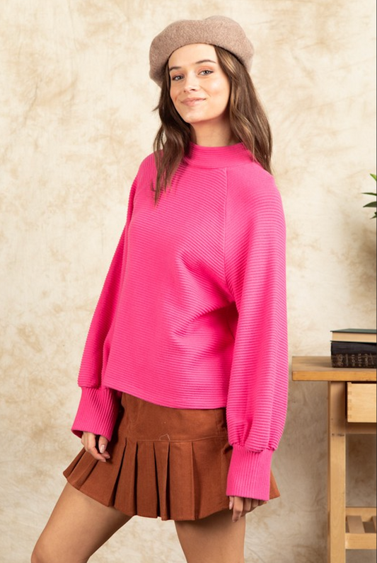 Pink Mock Neck Top