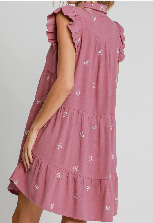Rose Tiered Henley Dress