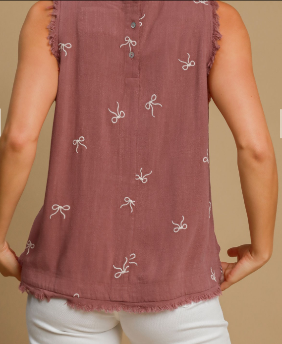 Rose Ribbon Embroidered Top