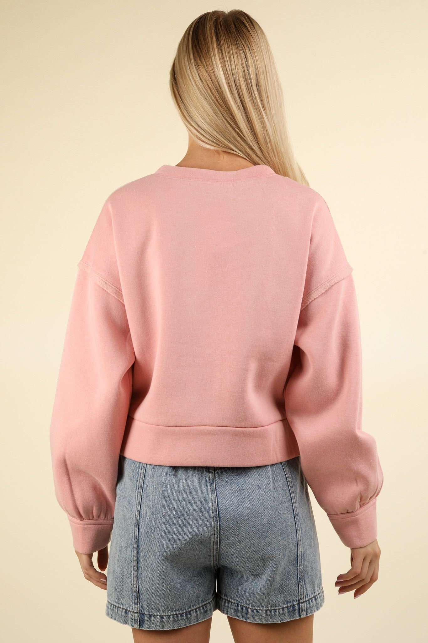 Blush Cable Contrast Crop Top